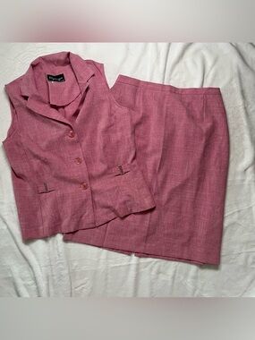 Spago Collection Women's Size 14 Two Piece Outfit Office Siren Pink